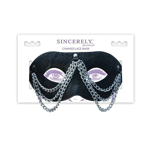 Sincerely, Sportsheets Chained Lace Mask - Red Garter