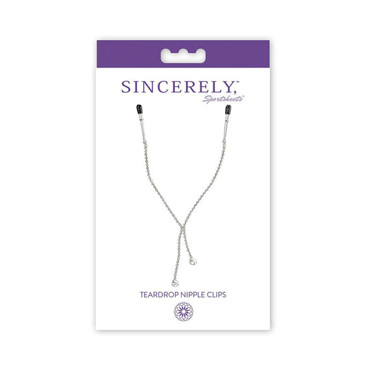 Sincerely, Sportsheets Teardrop Nipple Clips - Red Garter