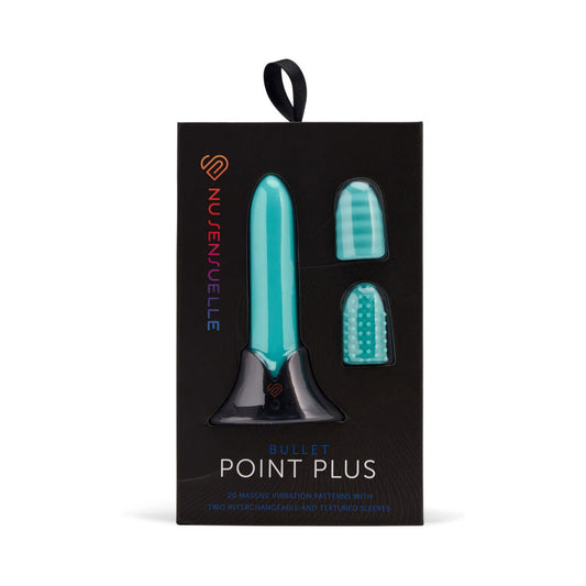 Nu Sensuelle Point Plus Bullet with Sleeves Tiffany Blue - Red Garter