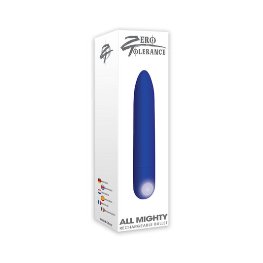 Zero Tolerance All Mighty Rechargeable Bullet Vibrator Blue - Red Garter