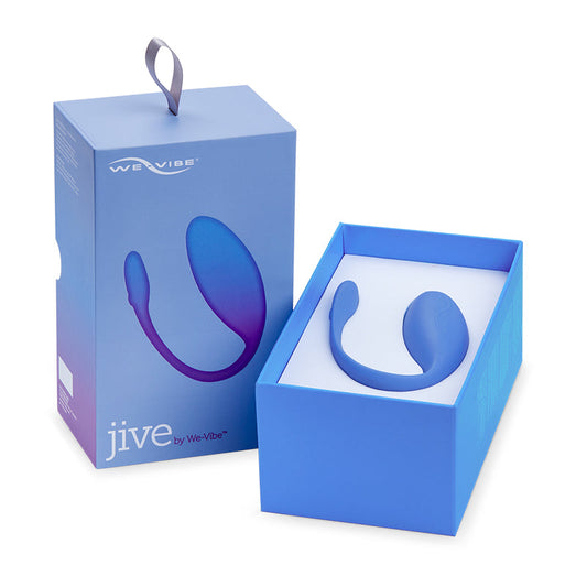 We-Vibe Jive Rechargeable Silicone Wearable Bluetooth Egg Vibrator Blue - Red Garter