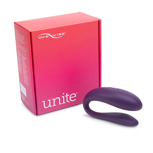 We-Vibe Unite Rechargeable Remote-Controlled Silicone Classic Couples Vibrator Purple - Red Garter