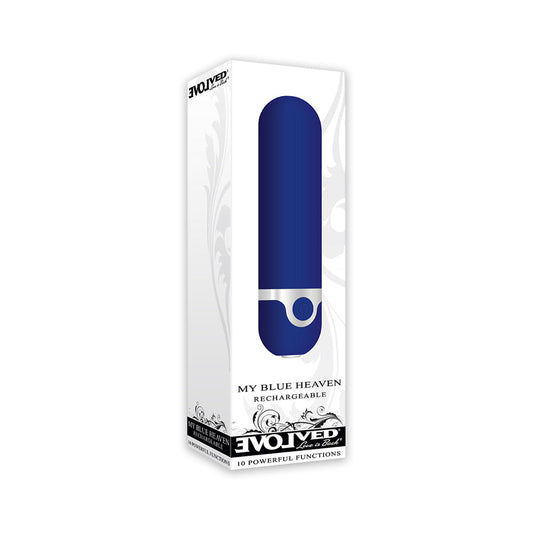 Evolved My Blue Heaven Rechargeable Bullet Vibrator Blue - Red Garter