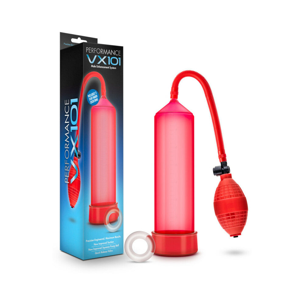 Performance VX101 Male Enhancement Pump Red - Red Garter