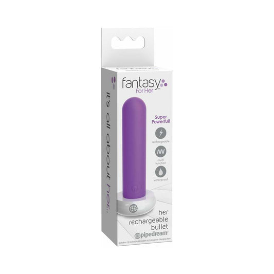 Pipedream Fantasy For Her Her Rechargeable Bullet Vibrator Purple - Red Garter