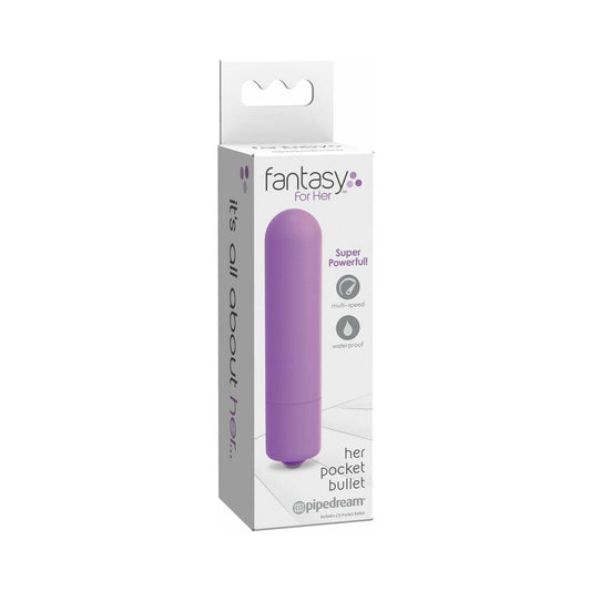 Pipedream Fantasy For Her Her Pocket Bullet Multi-Speed Vibrator Purple - Red Garter