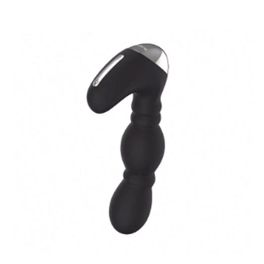 Nalone Dragon Rechargeable Remote-Controlled Silicone Vibrating Prostate Massager Black - Red Garter
