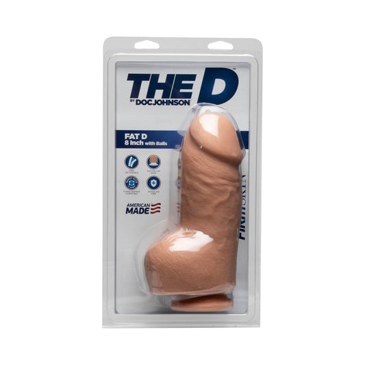 The D - Fat D - 8in w/ Balls - FIRMSKYN Vanilla - Red Garter