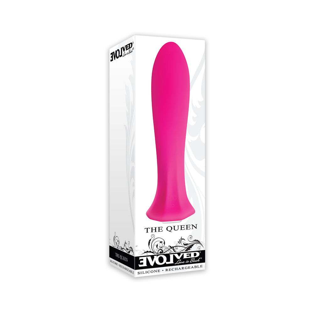 Evolved The Queen Rechargeable Silicone Mini Vibrator Pink - Red Garter