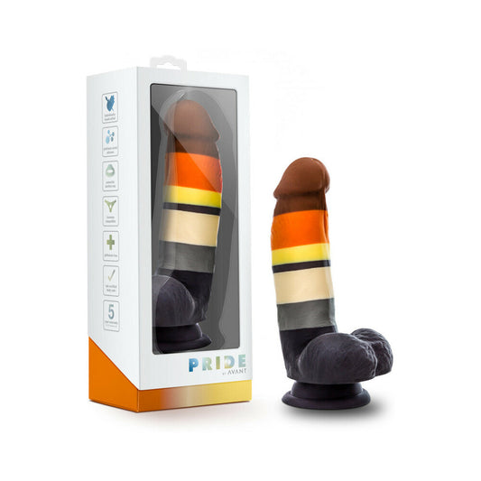 Avant Pride P9 Bear 7 in. Silicone Dildo with Balls - Red Garter