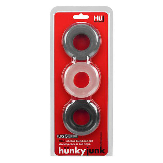 Hunkyjunk HUJ3 3-pack c-ring, tar multi - Red Garter
