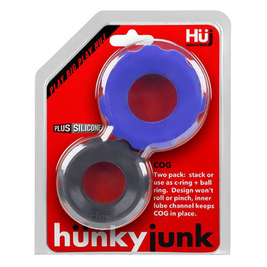 Hunkyjunk COG 2 size c-ring, pack, cobalt / tar - Red Garter