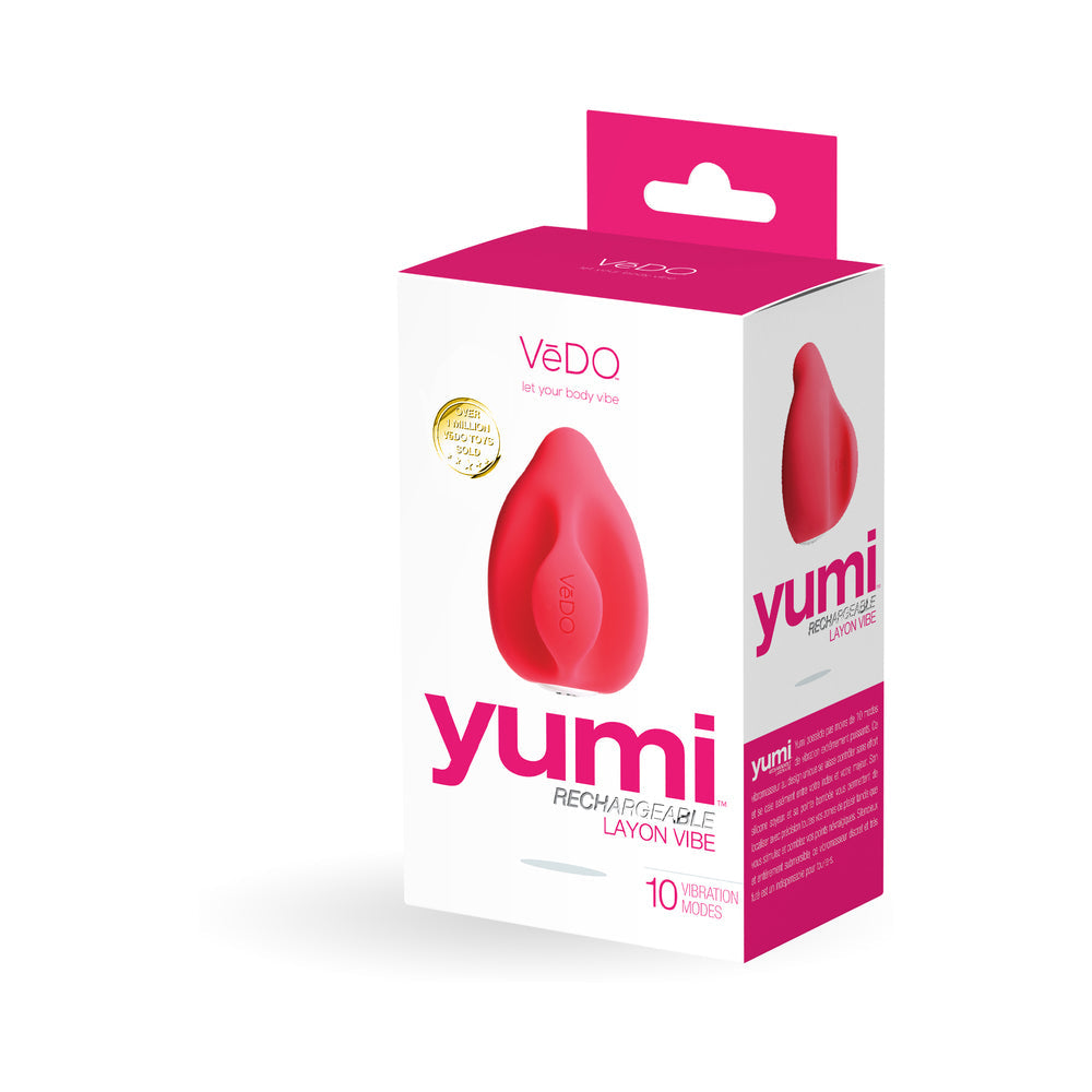 VeDO Yumi Rechargeable Finger Vibe - Foxy Pink - Red Garter