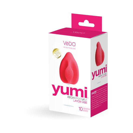VeDO Yumi Rechargeable Finger Vibe - Foxy Pink - Red Garter