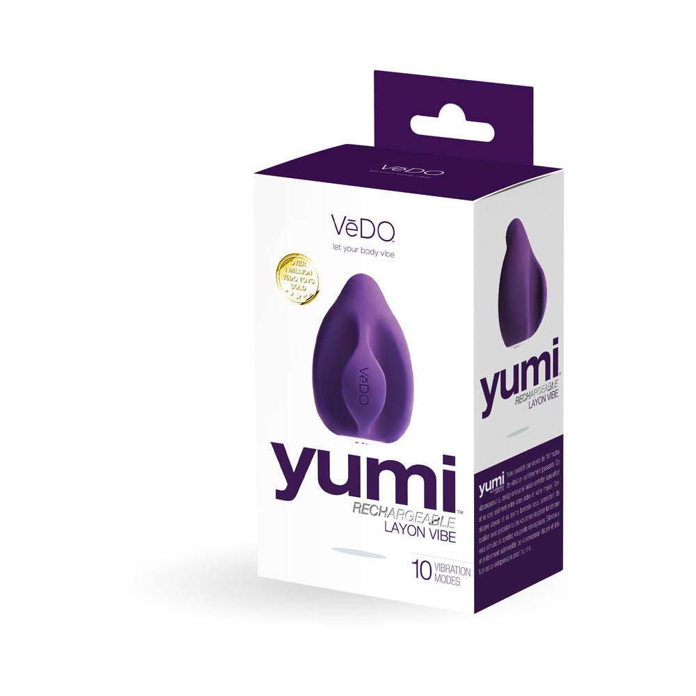 VeDO Yumi Rechargeable Finger Vibe - Deep Purple - Red Garter
