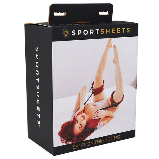 Sportsheets Saffron Adjustable Thigh Sling Position Support Red/Black - Red Garter
