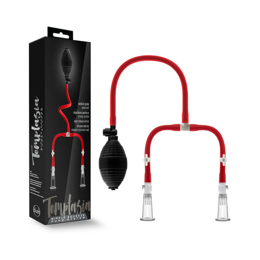 Temptasia Nipple Squeeze Pump System - Red Garter