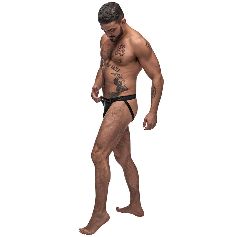 Male Power Grip & Rip Rip Off Jock Black LX - Red Garter