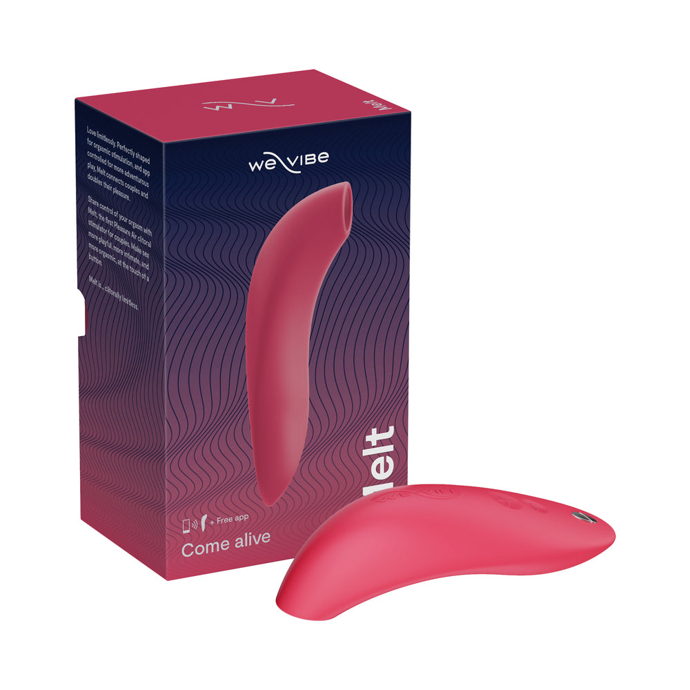 We-Vibe Melt Rechargeable Silicone Pleasure Air Clitoral Stimulator Pink - Red Garter