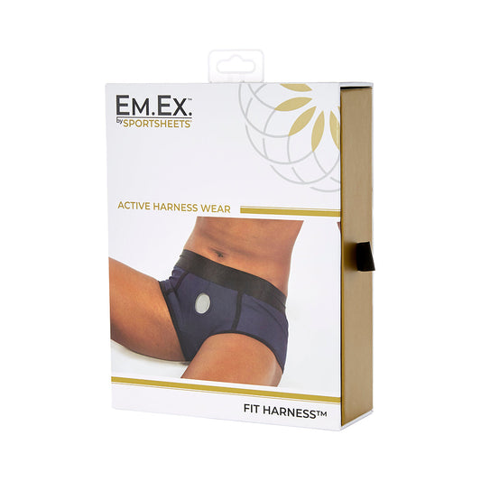 Sportsheets Em.Ex. Fit Harness Navy L - Red Garter