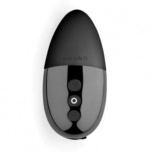 Le Wand Chrome Point Rechargeable Silicone Mini Vibrator Black - Red Garter