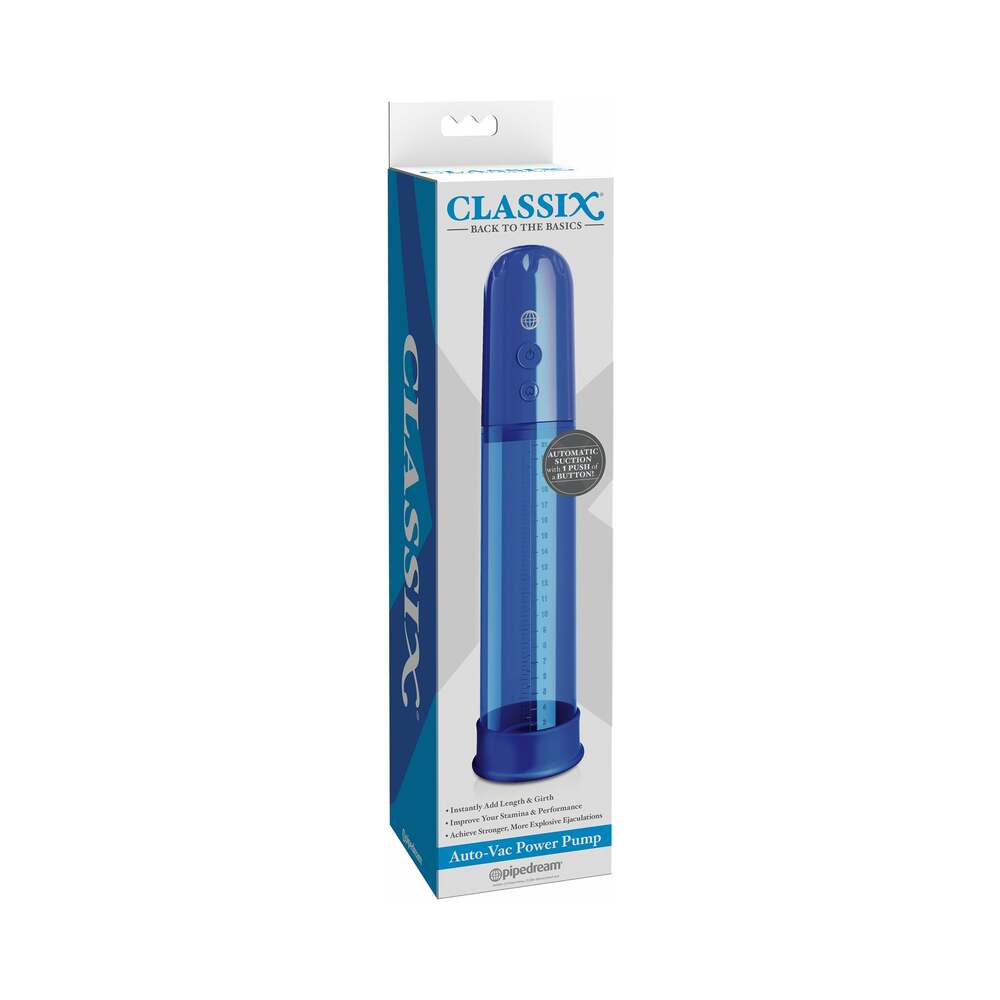 Pipedream Classix Auto-Vac Power Pump Blue - Red Garter