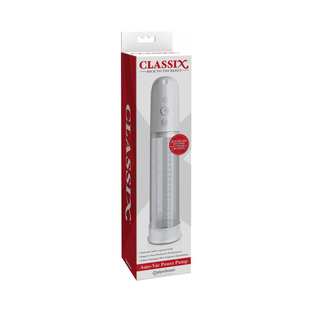 Pipedream Classix Auto-Vac Power Pump White - Red Garter