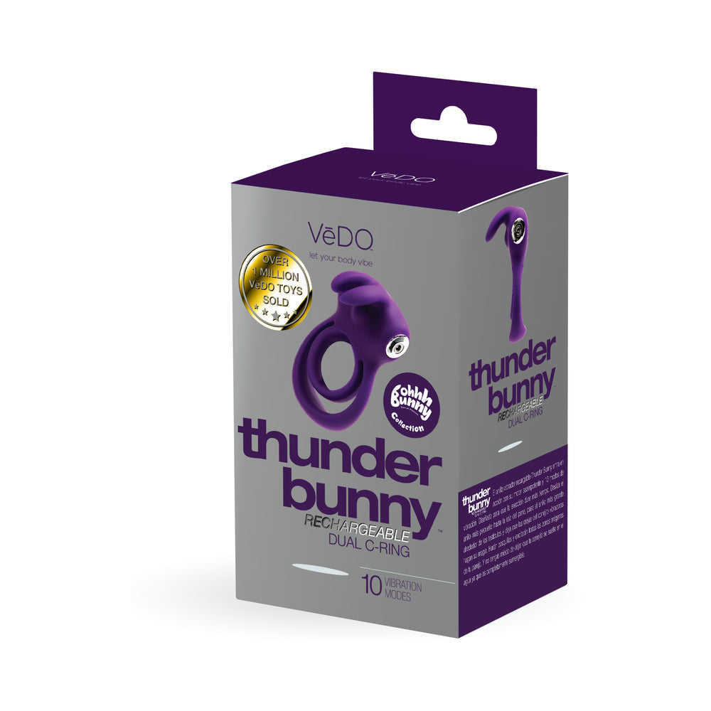 VeDo Thunder Bunny Rechargeable Dual C Ring Purple - Red Garter