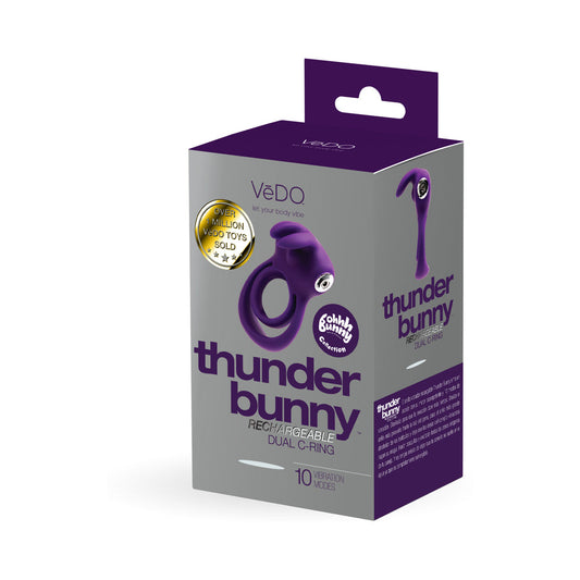 VeDo Thunder Bunny Rechargeable Dual C Ring Purple - Red Garter