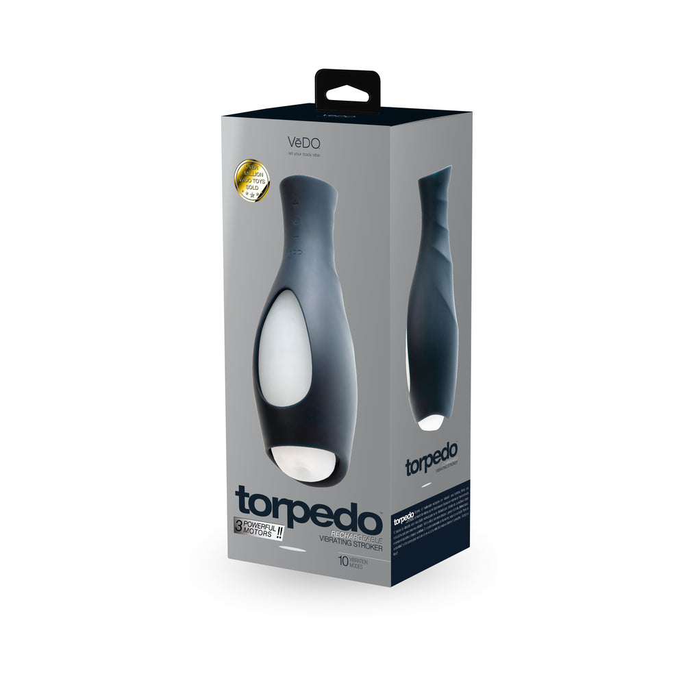 VeDo Torpedo Vibrating Stroker Black - Red Garter