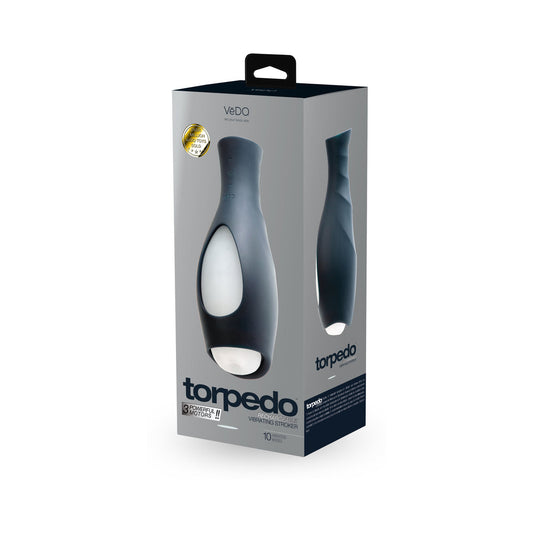 VeDo Torpedo Vibrating Stroker Black - Red Garter