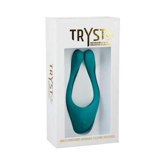 TRYST V2 Bendable Multi Erogenous Zone Massager with Remote Teal - Red Garter