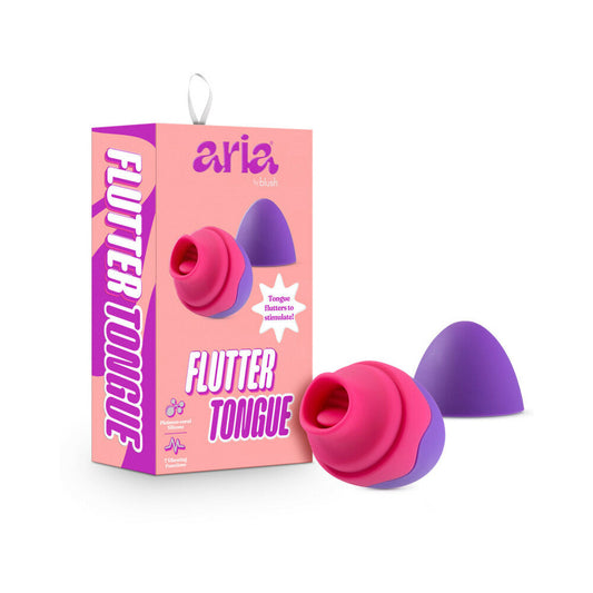 Aria Flutter Tongue Rechargeable Silicone Flicking Vibrator Purple - Red Garter