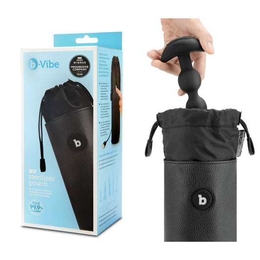 b-vibe UV Sterlizer Pouch Black - Red Garter