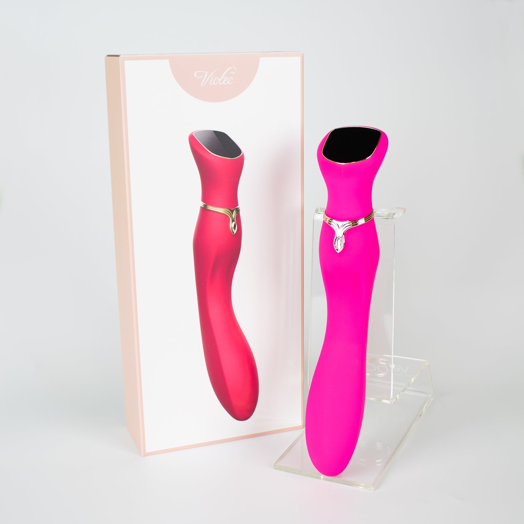 Chance Touch Screen G-Spot Vibrator in Fuchsia - Red Garter