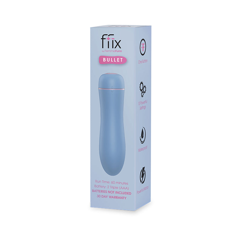 FemmeFunn FFIX Bullet Waterproof Vibrator Light Blue - Red Garter