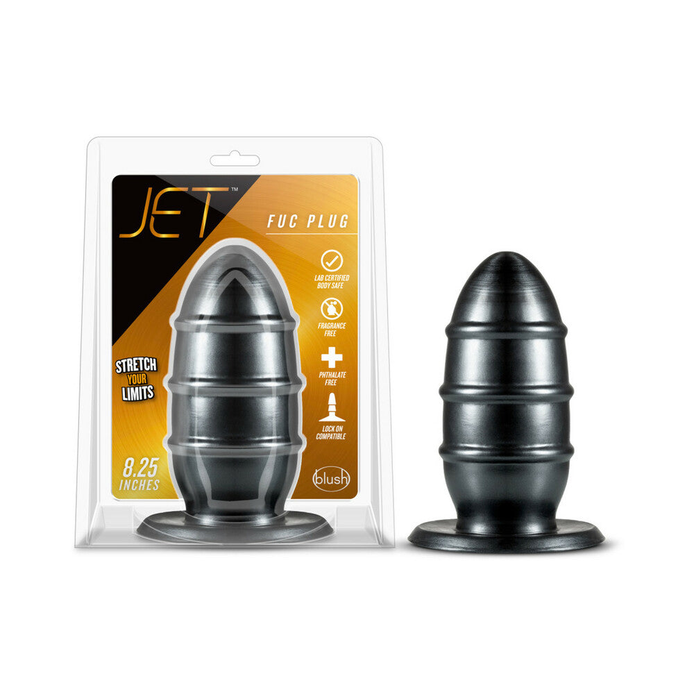 Jet Fuc Plug 8.25 in. Carbon Metallic Black - Red Garter