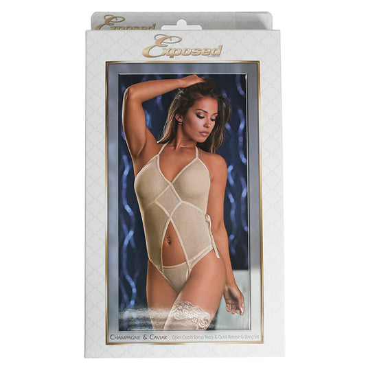 Champagne & Caviar Teddy & GString NU LX - Red Garter