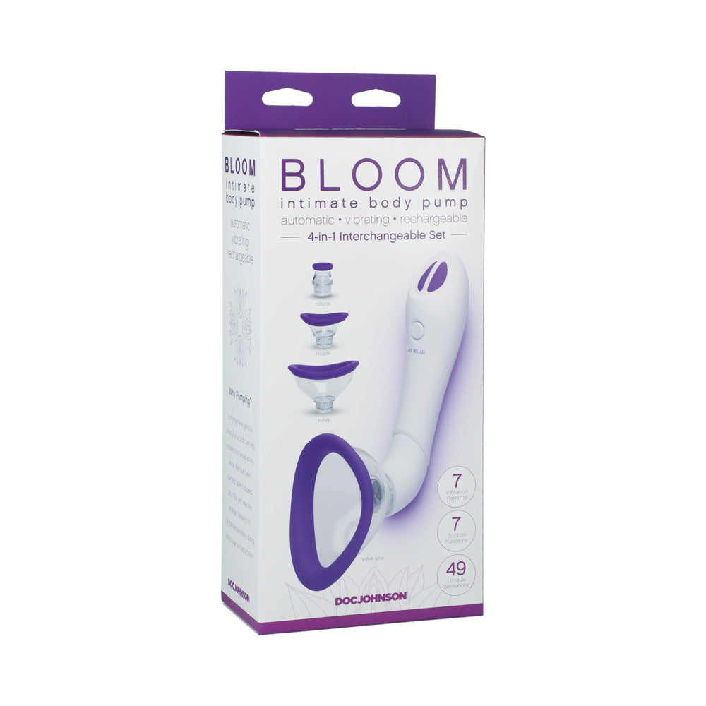 Bloom - Intimate Body Pump - Automatic - Vibrating - Rechargeable Purple/White - Red Garter