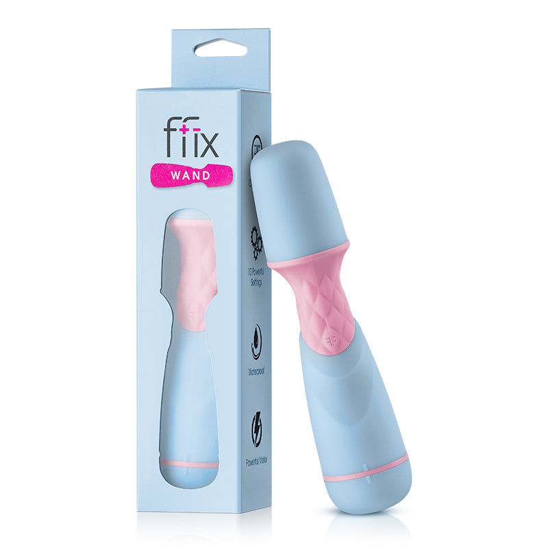 FemmeFunn FFIX Wand Waterproof Vibrator Blue - Red Garter