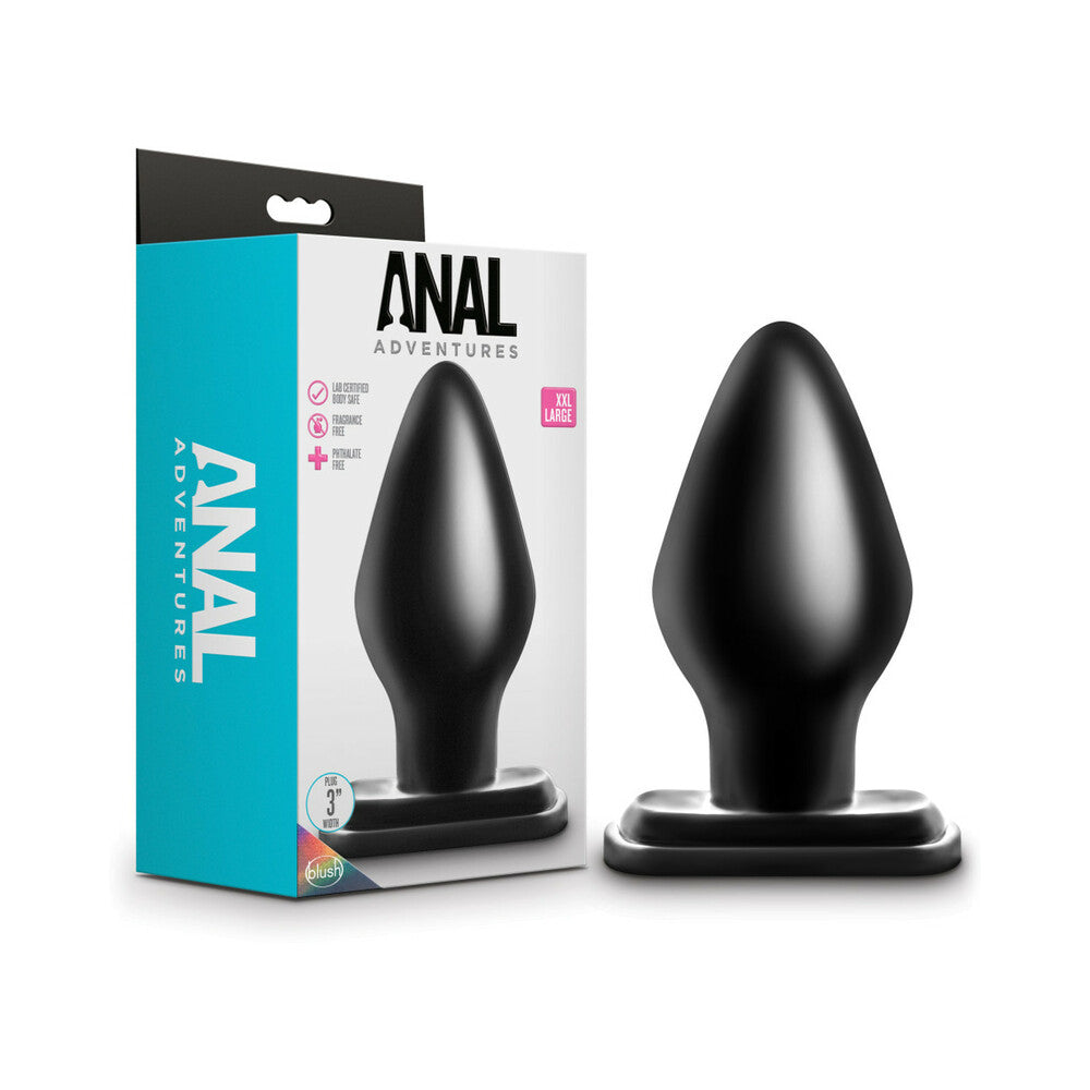 Anal Adventures XXL Plug Black - Red Garter