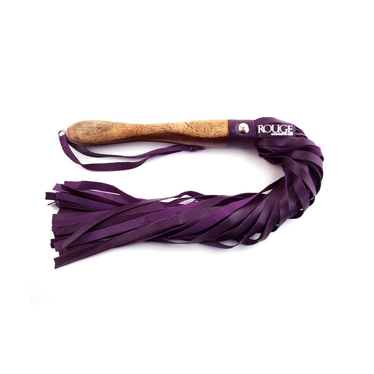 Rouge Wooden Handle Flogger Purple - Red Garter