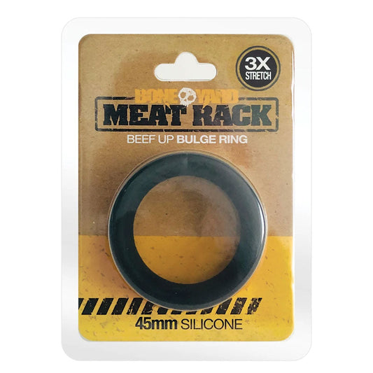 Meat Rack Cock Ring Black - Red Garter