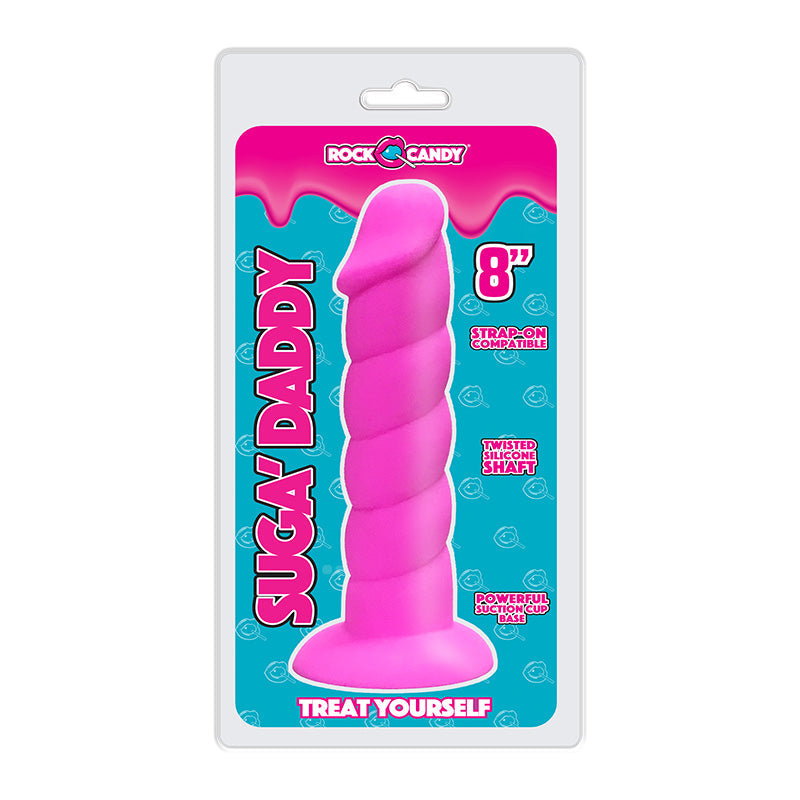 SUGA-DADDY 8in  PINK - Red Garter