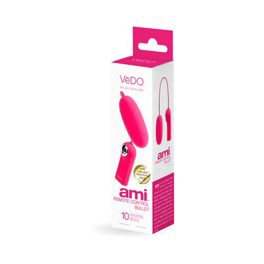 Vedo Ami Remote Control Bullet  Foxy Pink - Red Garter