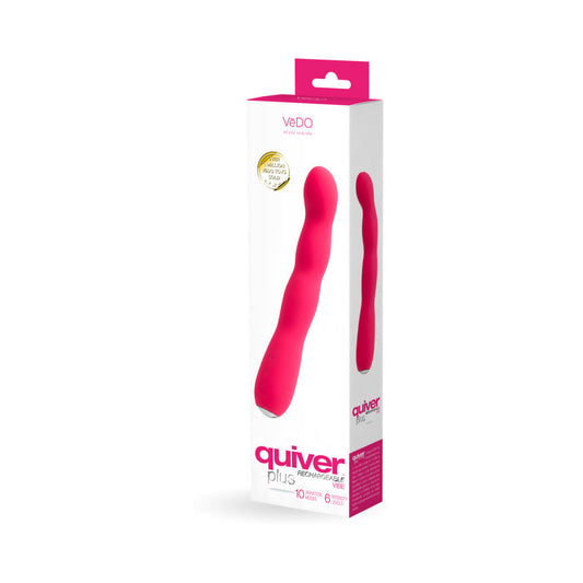 VeDO Quiver Plus Rechargeable Vibe Foxy Pink - Red Garter
