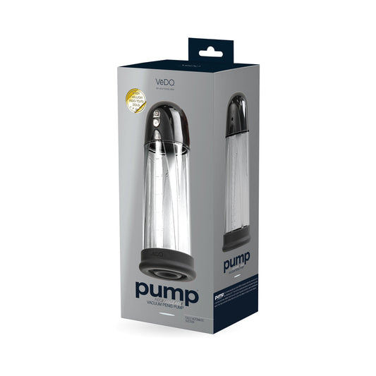 Pump Rechargeable Vacuum Penis Pump Black - Red Garter