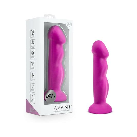 Avant D11 Suko 8 in. Dual Density Silicone Dildo Violet - Red Garter