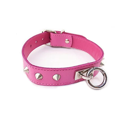 O-Ring Studded Thin Collar - PURPLE - Red Garter