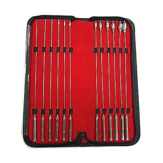 Stainless Steel 12-Piece Rosebud Dilator Set - Red Garter